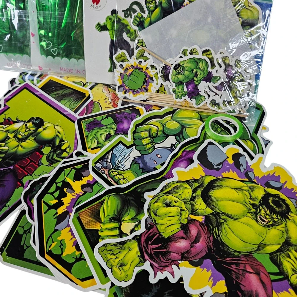 Marvel Hulk Birthday Party‎ Supplies Banner Balloons Table Cover Decorations